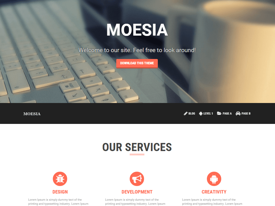 Moesia One Page WordPress Theme