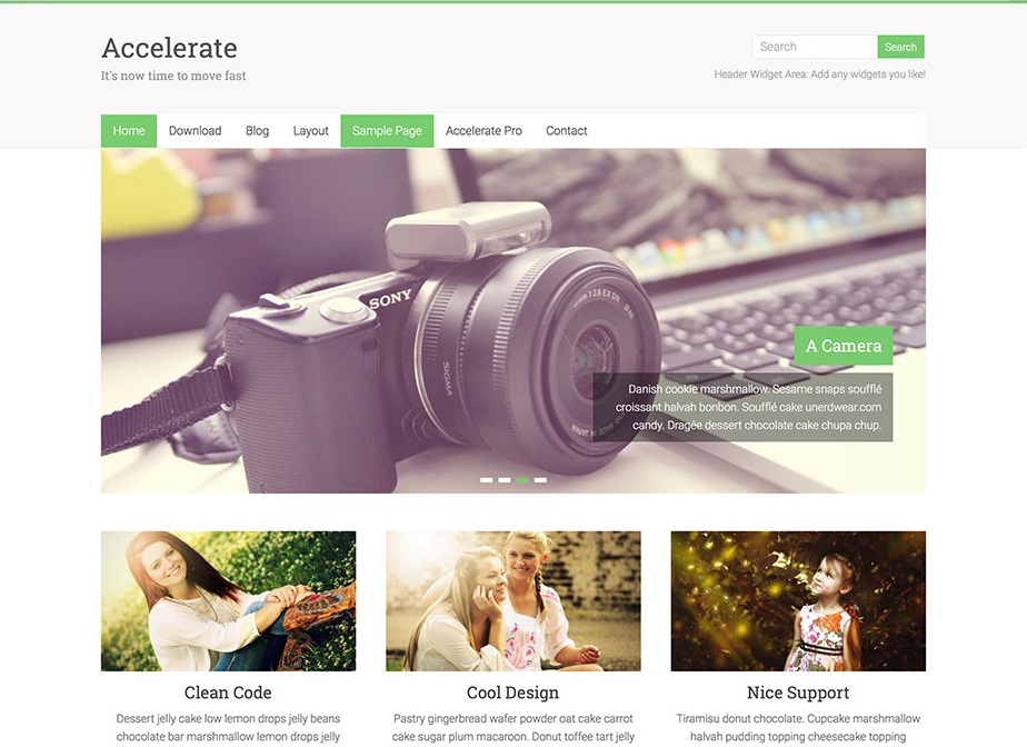 Accelerate Flat Design WordPress Theme