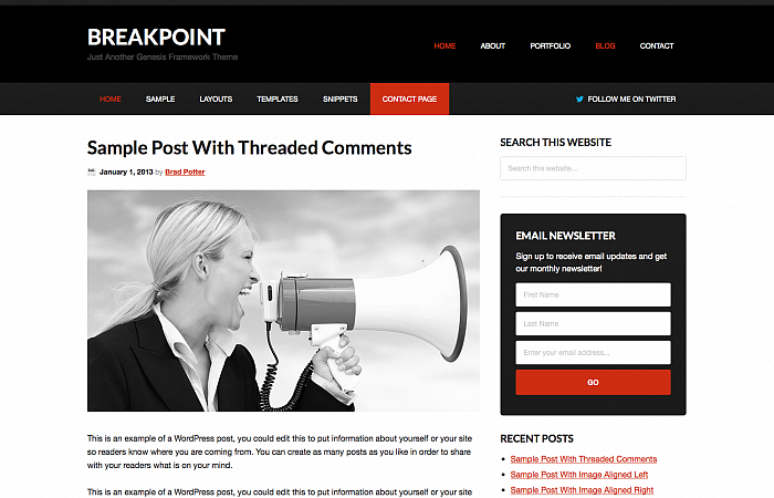 Break Point Genesis WordPress Theme