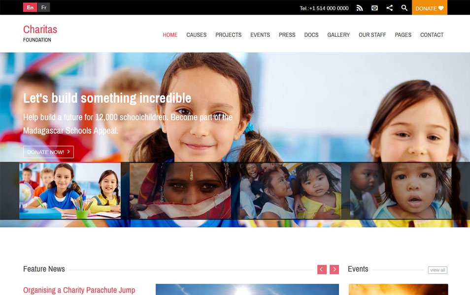 Charitas Lite Charity WordPress Theme