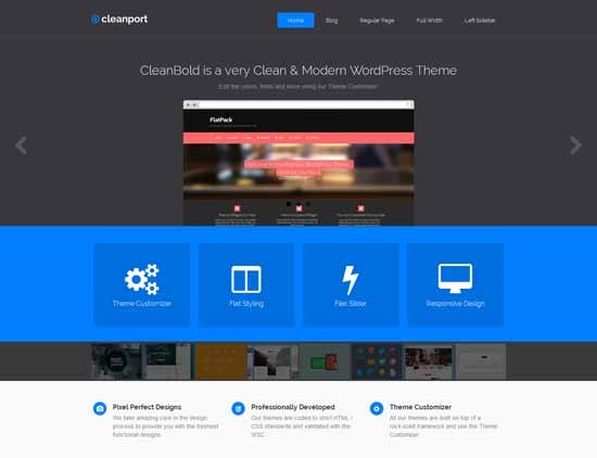 CleanPort Lite Flat Design WordPress Theme