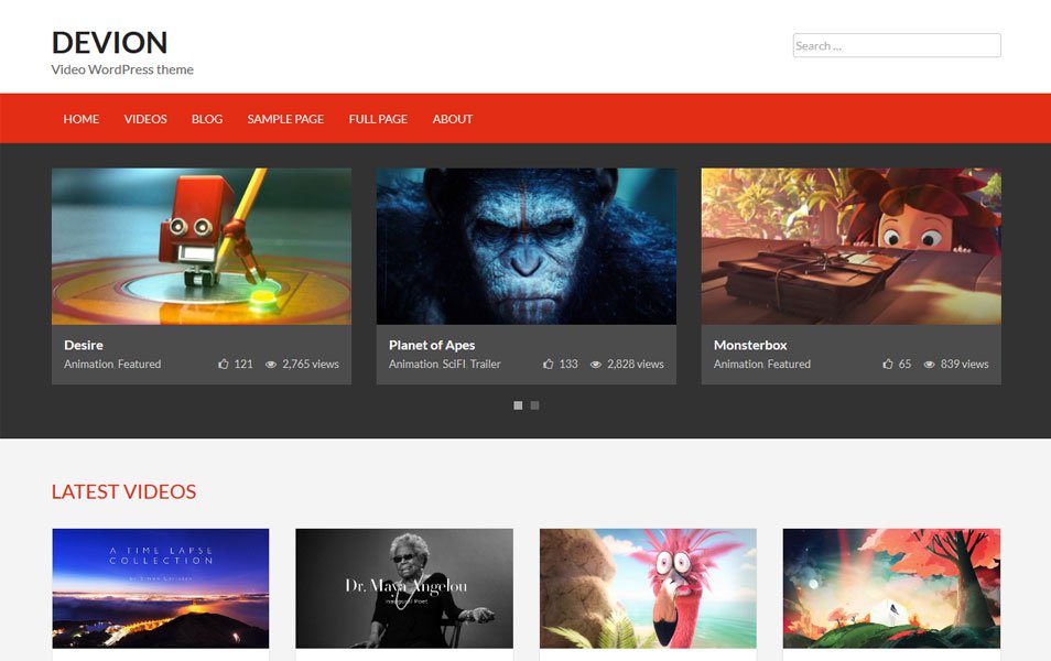 Devion Video WordPress Theme