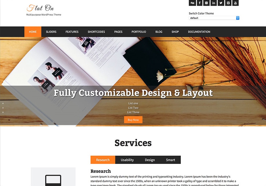 FlatOn Flat Design WordPress Theme