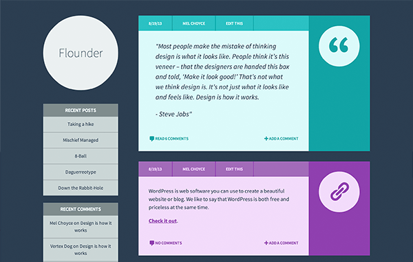 Flounder Flat Design WordPress Theme