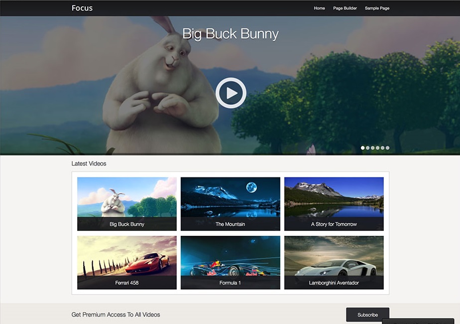 Focus Video WordPress Theme