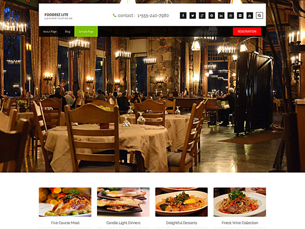 Foodeez Lite Hotel WordPress Theme