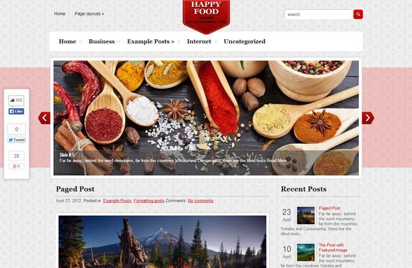 HappyFood Restaurant WordPress Theme