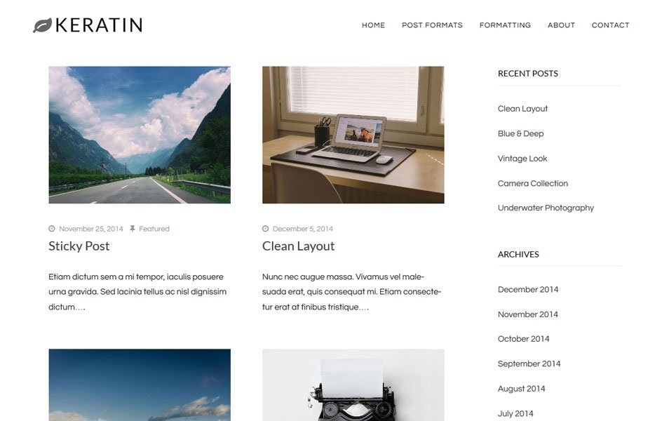 Keratin Flat Design WordPress Theme