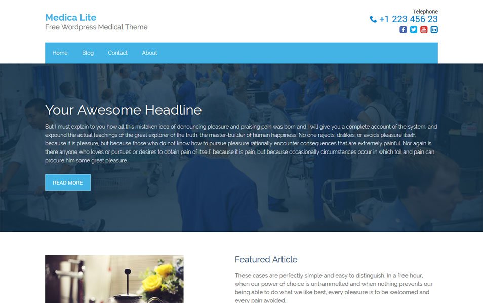 Medica Lite Health And Medical WordPress Theme