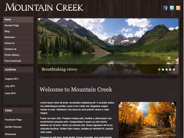 Mountain Creek Hotel WordPress Theme