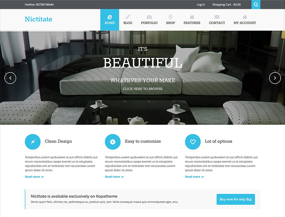 Nicticate Flat Design WordPress Theme