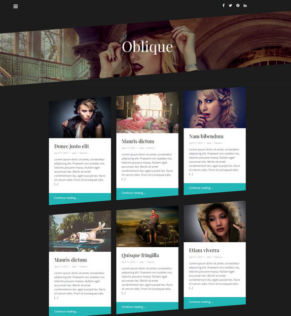 Oblique Personal Blog WordPress Theme