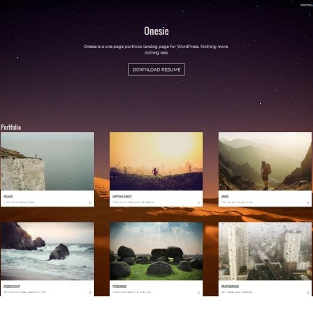 Onesie One Page WordPress Theme