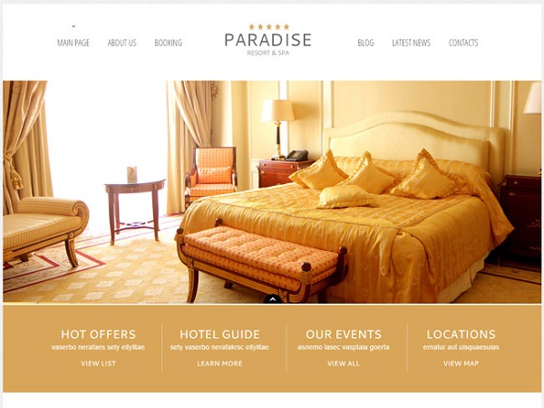 Paradise Hotel WordPress Theme