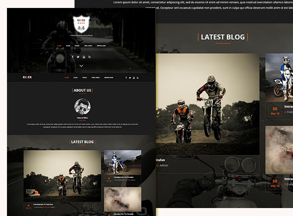 Rider Personal Blog WordPress Theme