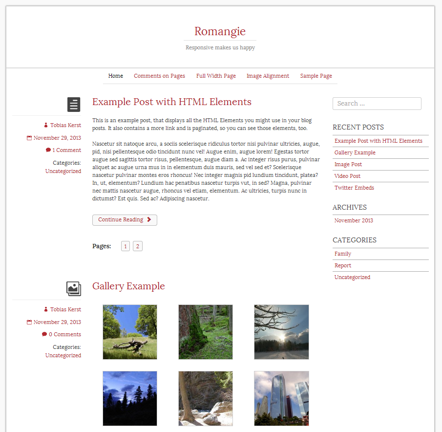 Romangie Bootstrapped WordPress Theme