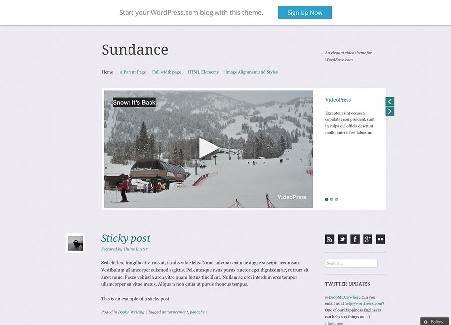 Sundance Video WordPress Theme