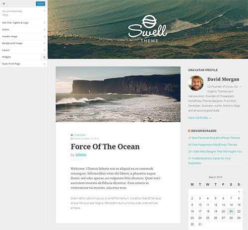 Swell Personal Blog WordPress Theme