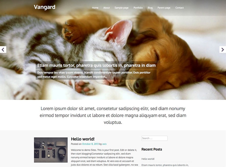 Vangard Bootstrapped WordPress Theme