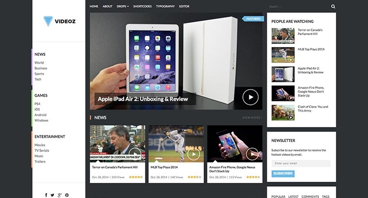 VideoZ Video WordPress Theme
