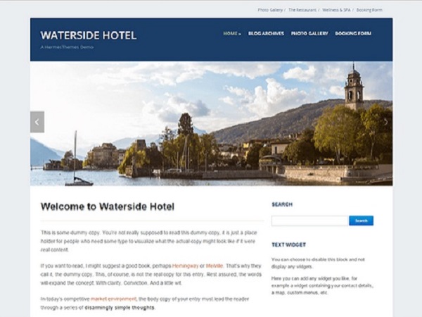Waterside Hotel WordPress Theme