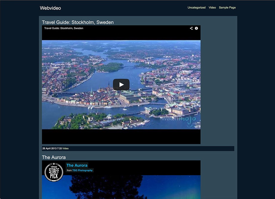 Webvideo Video WordPress Theme