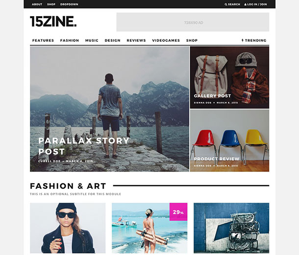 15Zine Review WordPress Theme