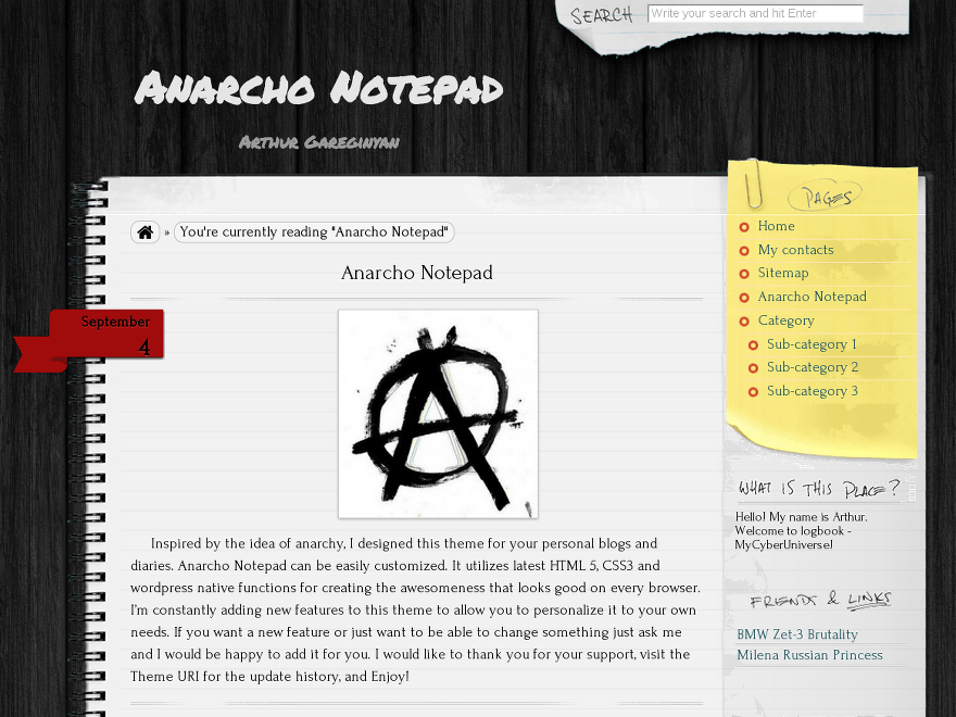 Anarcho Writers and Authors WordPress Theme