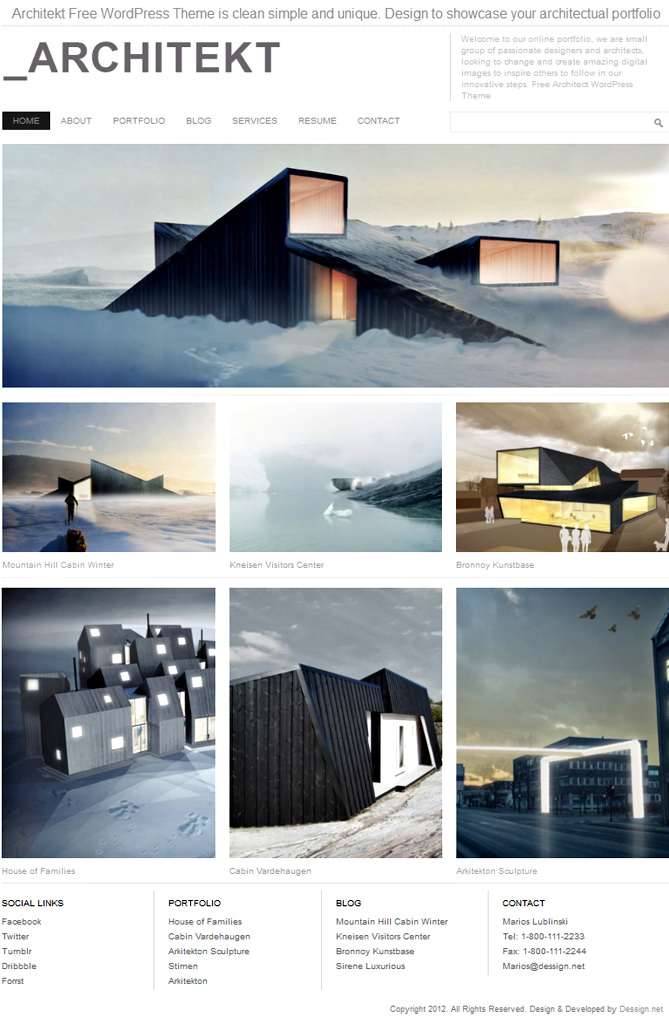 Architekt Architecture WordPress Theme