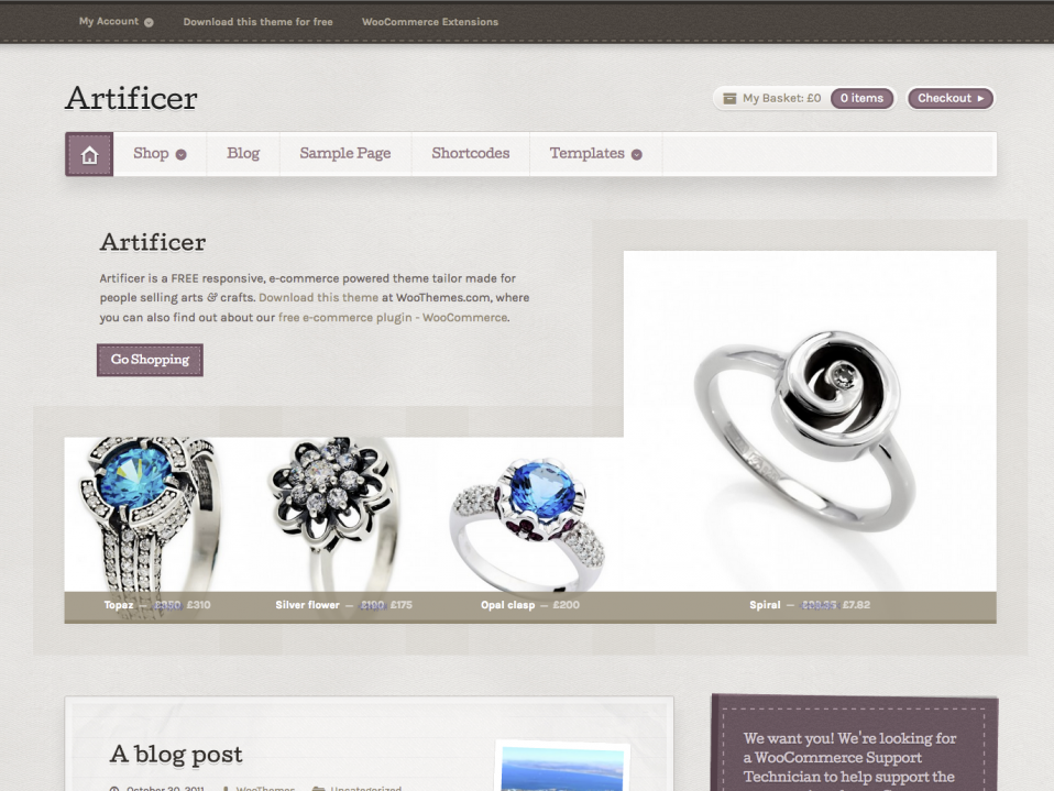 Artificer Free And Premium WooCommerce Theme