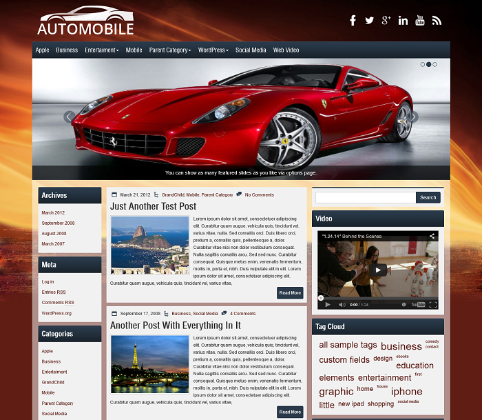 Automobile Automotive WordPress Theme