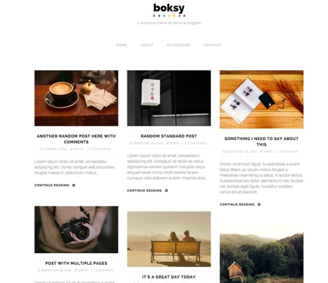 Boksy Lite Minimalist WordPress Theme