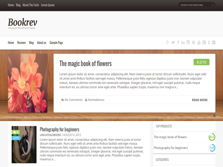 Book Rev Lite Review WordPress Theme