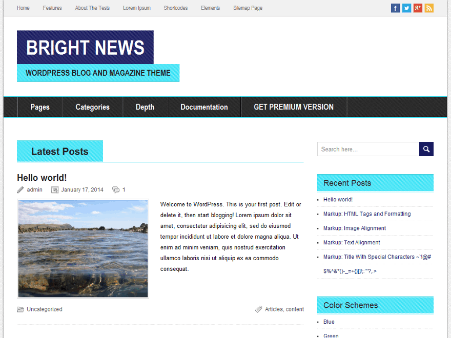 BrightNews News WordPress Theme