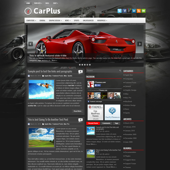 CarPlus Automotive WordPress Theme