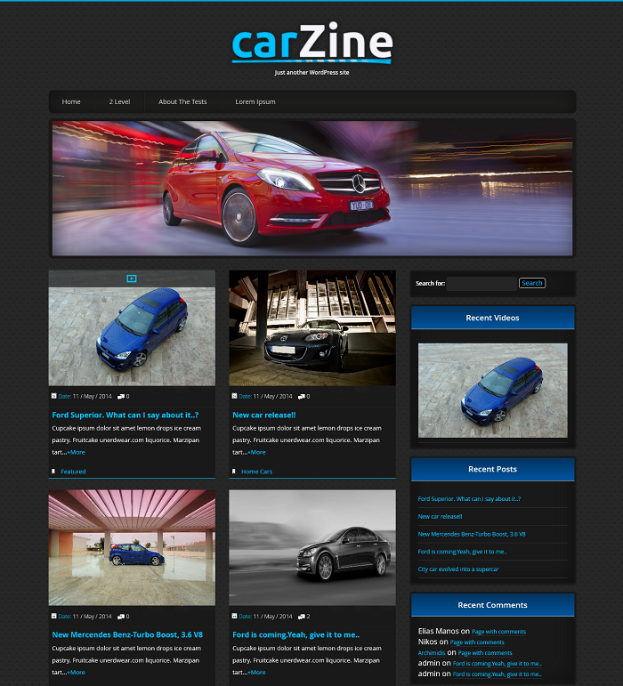 CarZine Automotive WordPress Theme