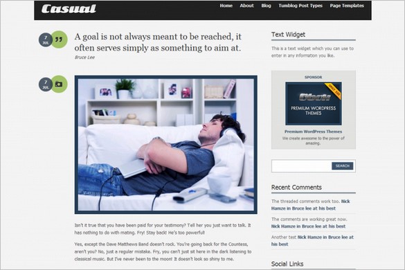 Casual Tumblr WordPress Theme