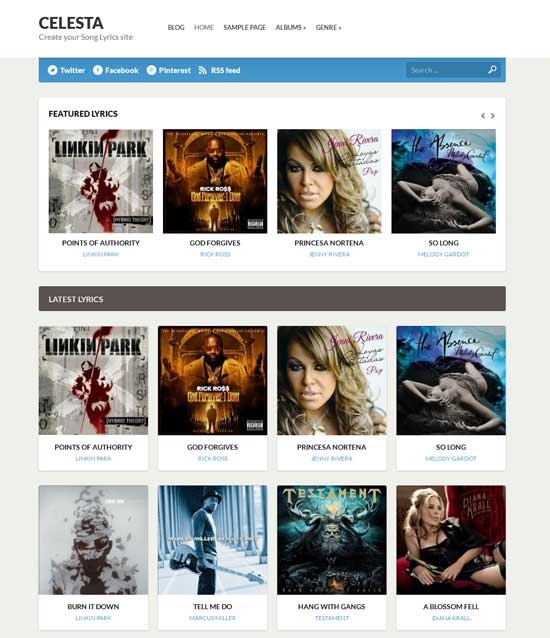 Celesta Music WordPress Theme