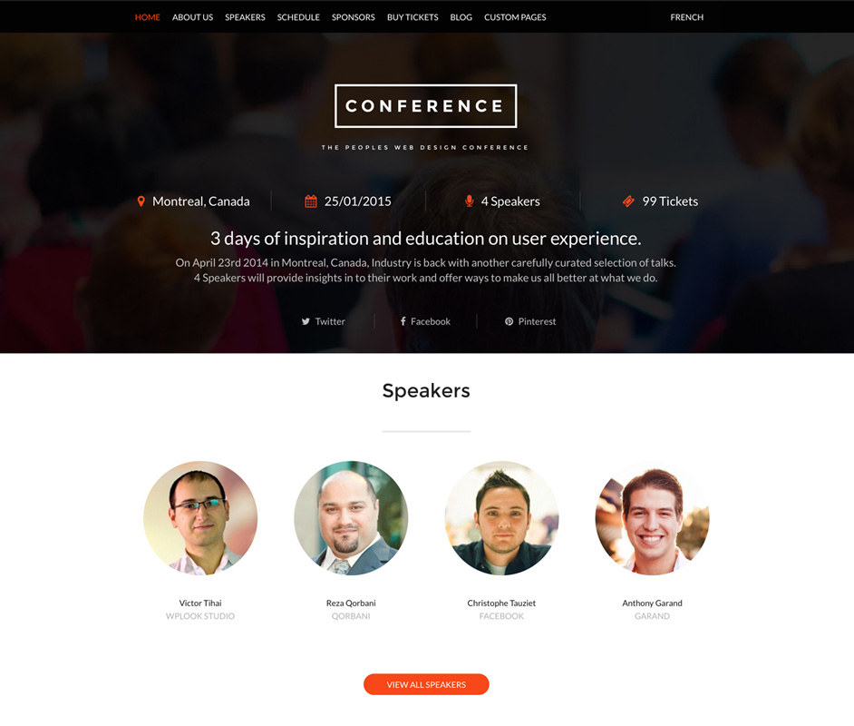 Conference Premium Event Management WordPress Theme