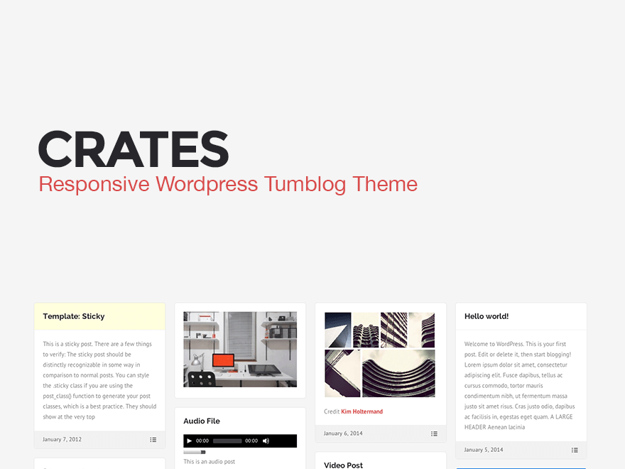 Crates Tumblr WordPress Theme