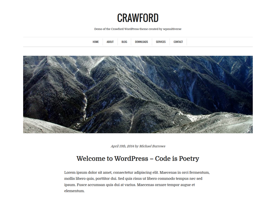 Crawford Writers and Authors WordPress Theme