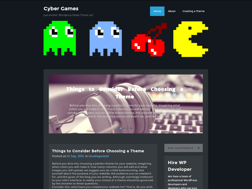 CyberGames Gaming WordPress Theme