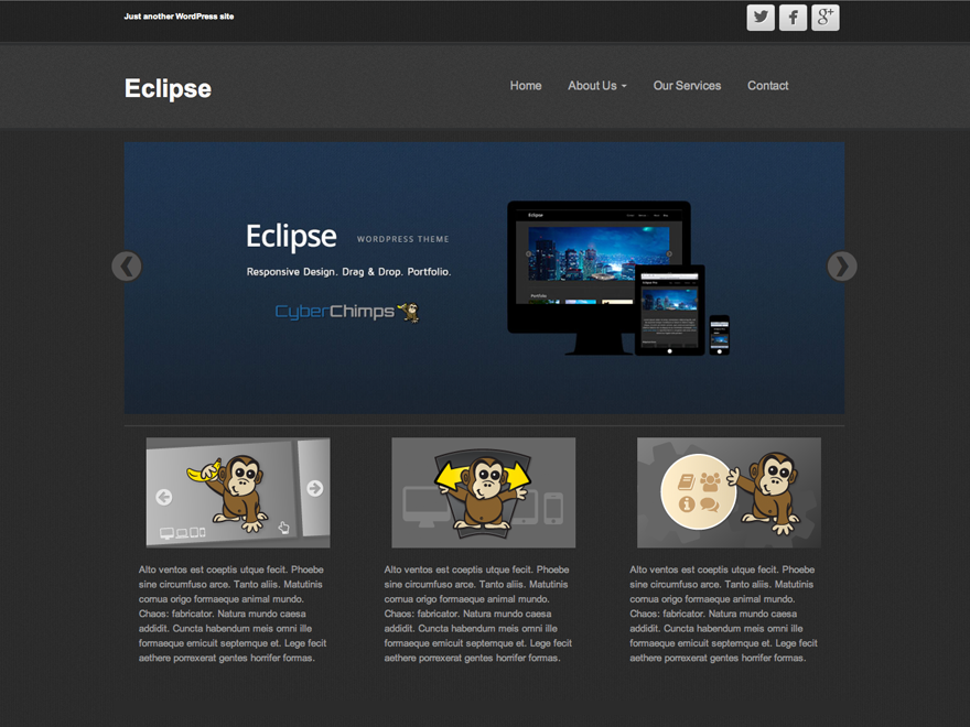 Eclipse Premium Drag and Drop WordPress Theme