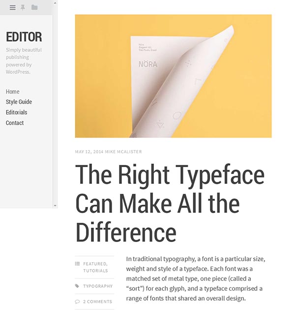 Editor Writers and Authors WordPress Theme