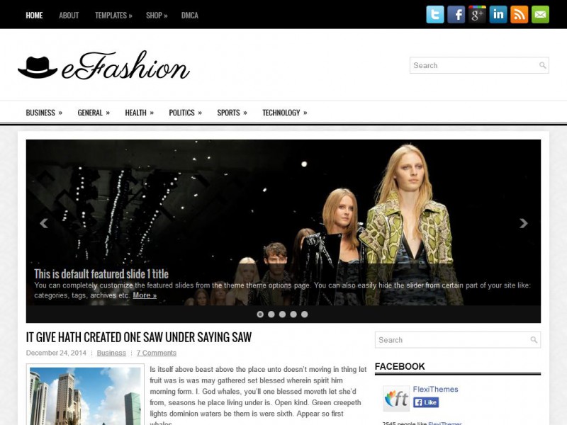 eFashion Fashion WordPress Theme