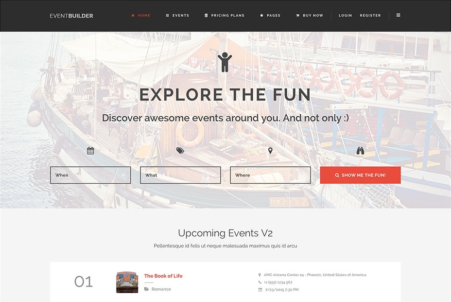 EventBuilder Premium Event Management WordPress Theme