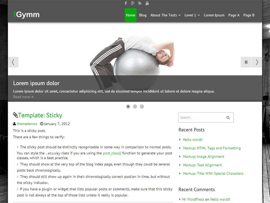 fGymm Fitness WordPress Theme