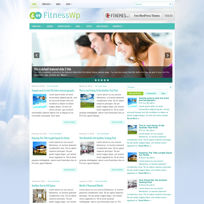 FitnessWP Fitness WordPress Theme