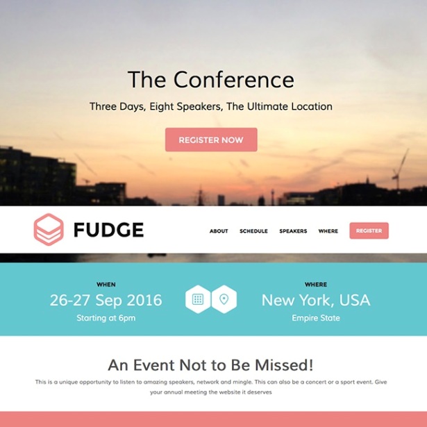 Fudge Premium Event Management WordPress Theme