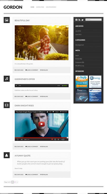 Gordon Tumblr WordPress Theme